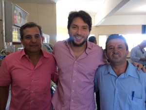 Tião Cowboy, empresário de Governador Valadares; Deputado Iran Barbosa e Vereador Nenem, de Governador Valadares. Em GV.