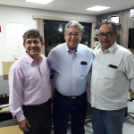 Vice prefeito de Delta, Joaquim Lopes de Souza (kim), prefeito de Pirajuba, Rui Ramos e o Assessor do deputado Iran Barbosa, Marcos Melo.